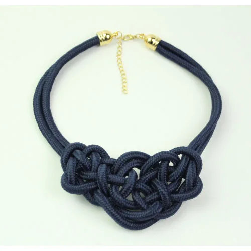 navy blue Хлопковое колье, массивное ожерелье, ожерелье, s& Кулоны, женский подарок, колье, модное ювелирное изделие - Окраска металла: navy blue
