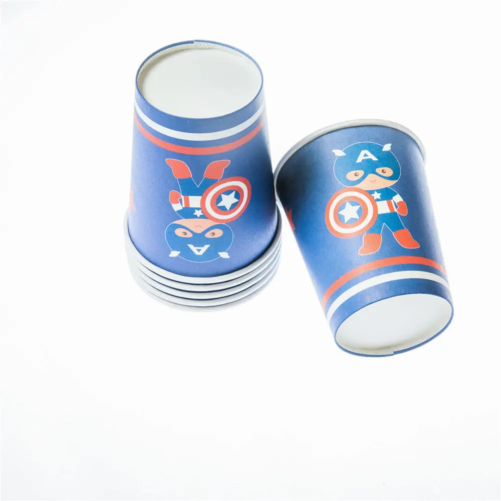 Тема Капитан Америка бумажный стаканчик тема событие День Рождения мультфильм
