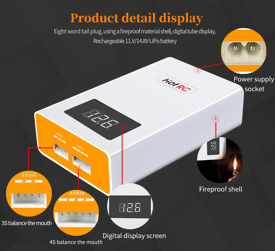Hotrc A400 Digital 3S 4S 3000mah RC Lipo батарея баланс зарядное устройство с светодиодный экран Быстрая зарядка СОП зарядное устройство для RC Quadcopter