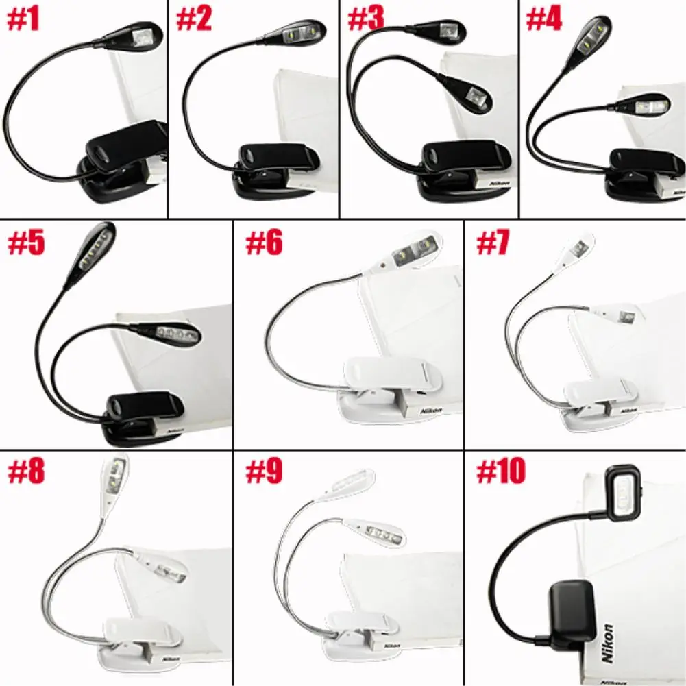 

TSLEEN Factory Price Flexible Arm LED Clip Camping Light On Bed Book Reading Desk Laptop Stand Lamp Single Double Heads