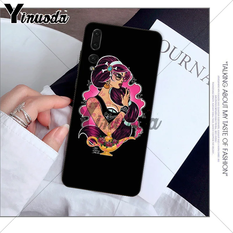 Yinuoda Татуированная принцесса Алиса Ариэль Жасмин чехол для телефона Huawei P10 plus 20 pro