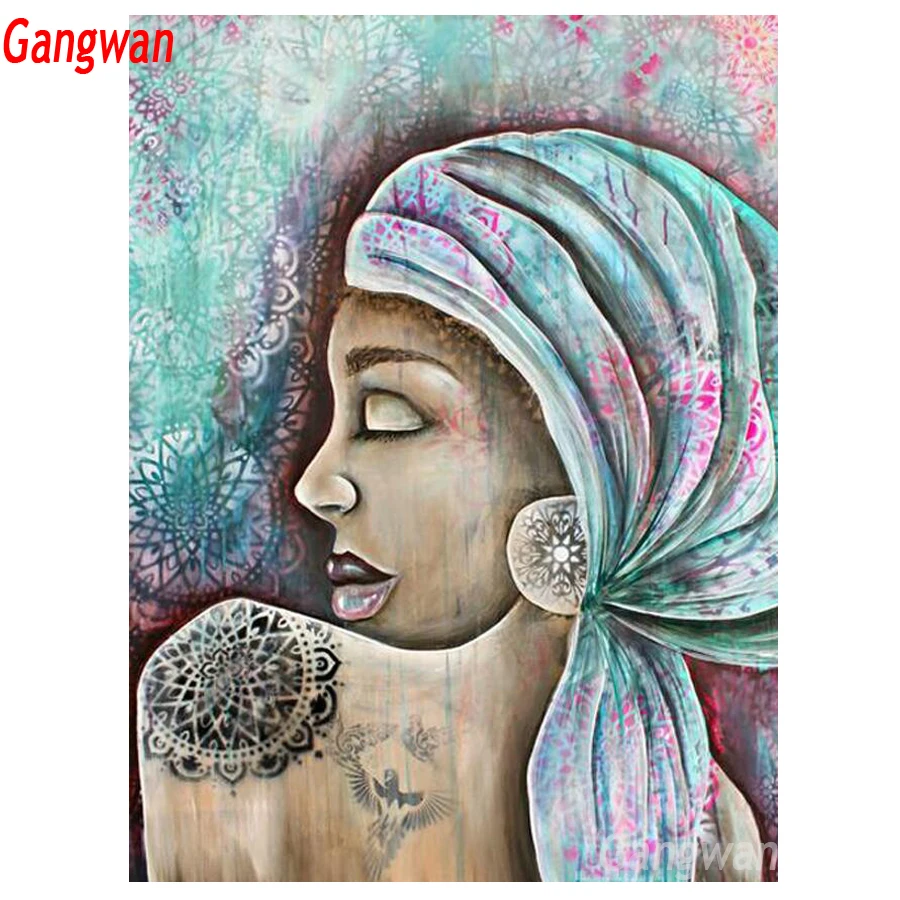 

5D алмазная живопись «сделай сам», Африканская женщина, полностью круглая, квадратная Алмазная мозаика, алмазная вышивка стразы, картина для...