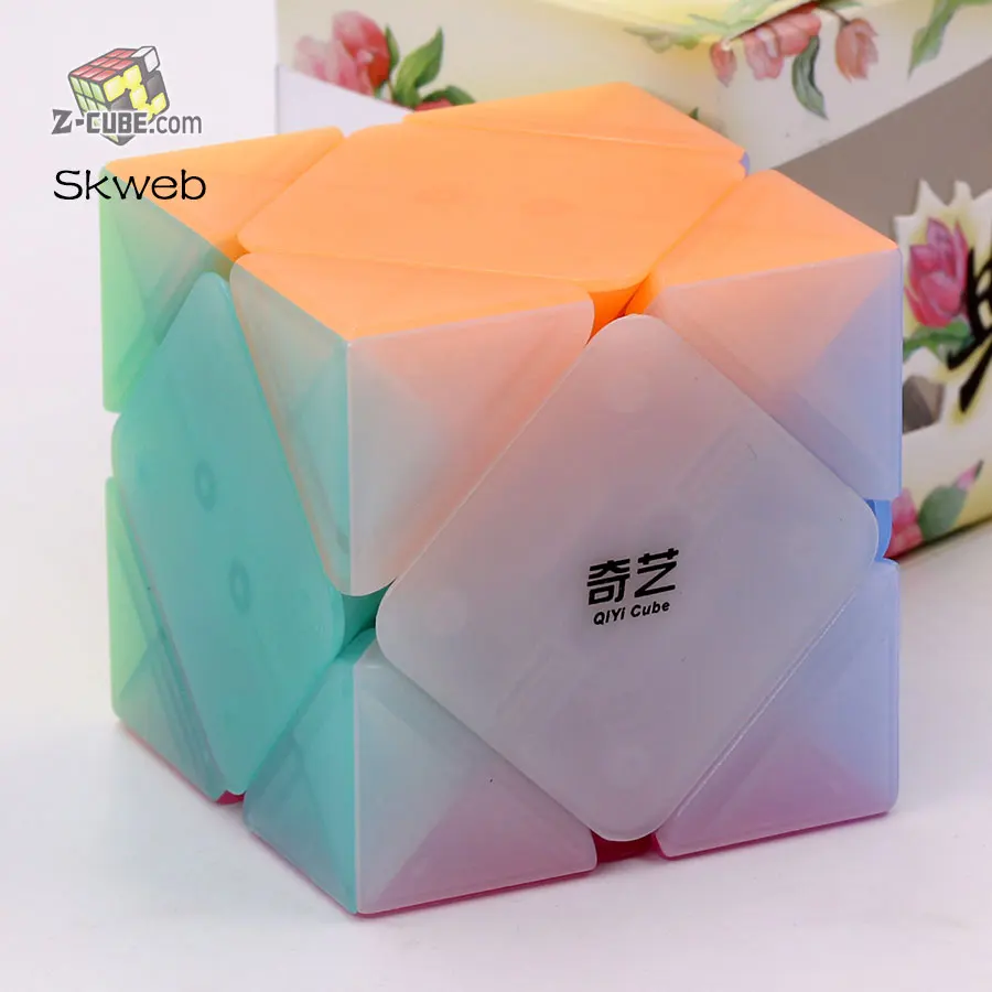 Magic cube Puzzle QiYi 2x2 3x3 4x4 5x5 странной формы Пирамида перекос Marstermorphix SQ1 квадратный-1 брелок прозрачные cube - Цвет: Jelly Skweb