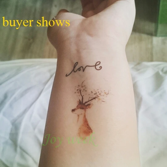 Водостойкая Временная наклейка для татуировок на теле Бакс Рождество олень