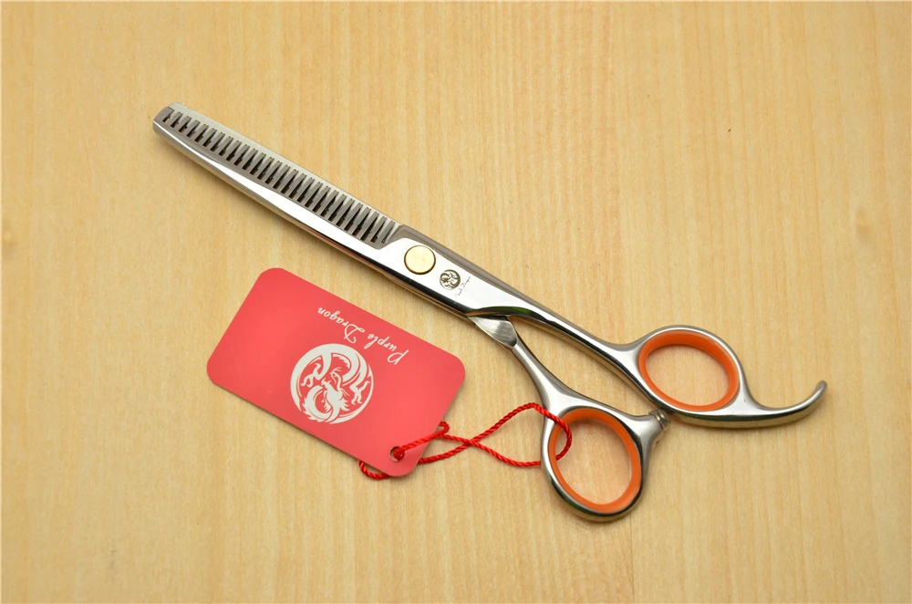 Парикмахерские ножницы 1008Z филировочные фиолетового дракона с прямой ручкой 6 0