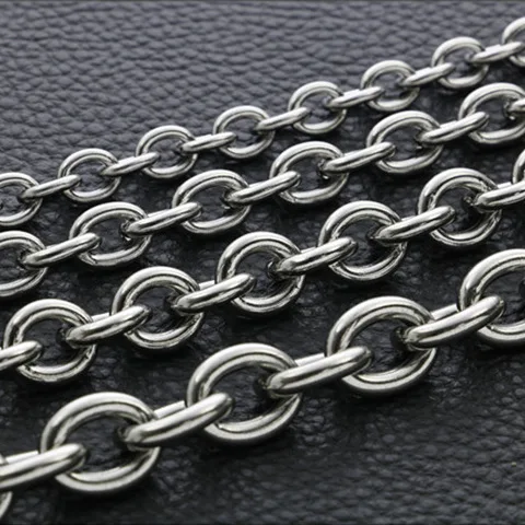 

Fashion stainless steel non-weld thick wide cross chain ring interlocking chain large O-chain O-chain titanium steel hot sale