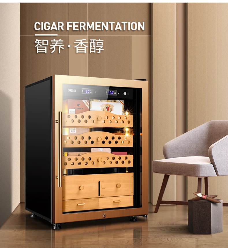 FK-78C1 шкафчик для хранения сигар "humidor" светодиодный свет хьюмидор кулер шкафчик фирмы "humidor" деревянный из испанского кедра сигары кулер