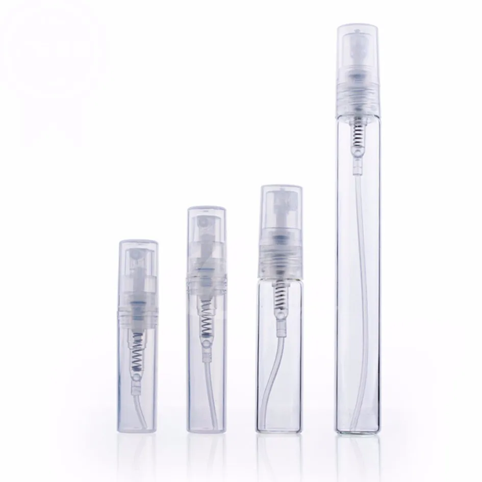 

Capacity 2ml 3ml 5ml 10ml 500pcs/lot high quality glass perfume spray atomizer bottles plastic Perfume Atomizer vials bottle