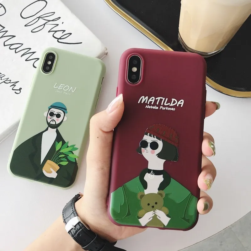 Cute Leon Matilda Phone Case For iPhone 6 6S 7 8 Plus Silicone Soft TPU capa X XR XS MAX S Back Cover Fundas |