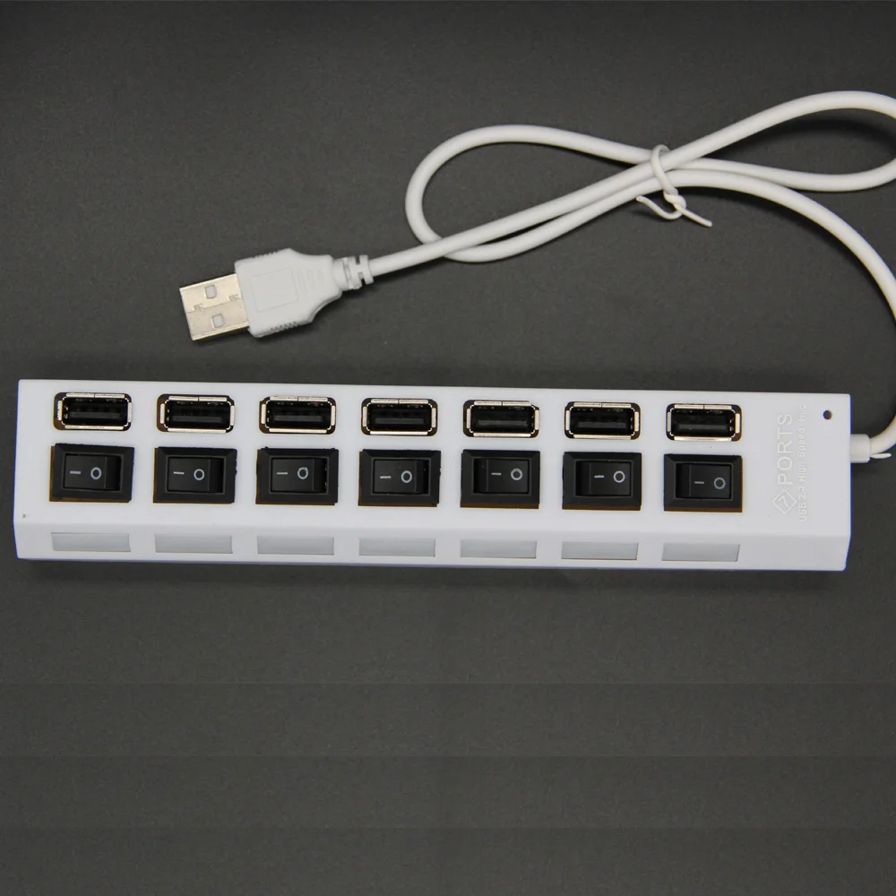 Высокое качество супер скорость 7 портов концентратор USB светодиодный индикатор 5
