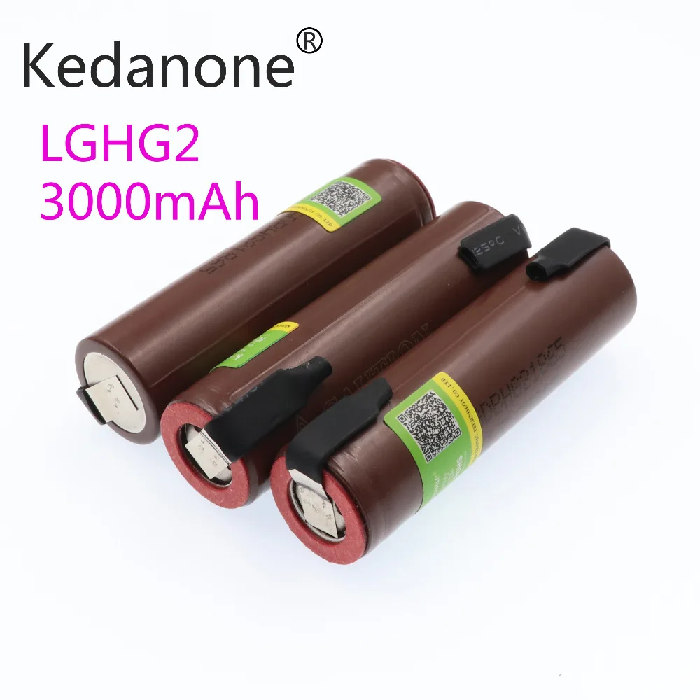 Kedanone HG2 18650 3000 мАч батарея 18650HG2 3,6 В разряда 20А. Предназначен для аккумуляторы LG+ DIY никель