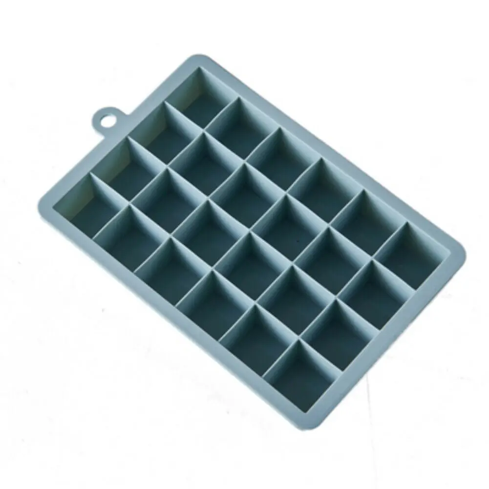 Gray 24 no Lid 10-24 Сетки Пищевой Силиконовый поднос для льда фруктовый лед производитель кубиков DIY креативная маленькая форма для льда квадратная форма кухонные аксессуары - Цвет: Gray 24 no Lid