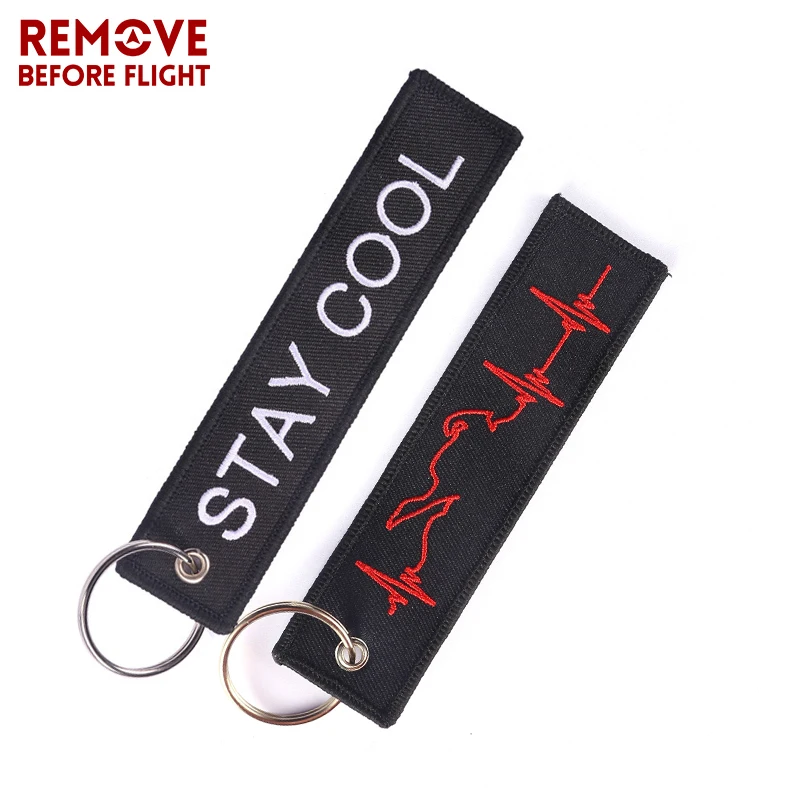 Fashion Keychain Set for Friends STAY COOL AWESOME EVERYDAY Motorcycles Key Chains Red Embroidery Chain Gifts Birthday | Украшения и