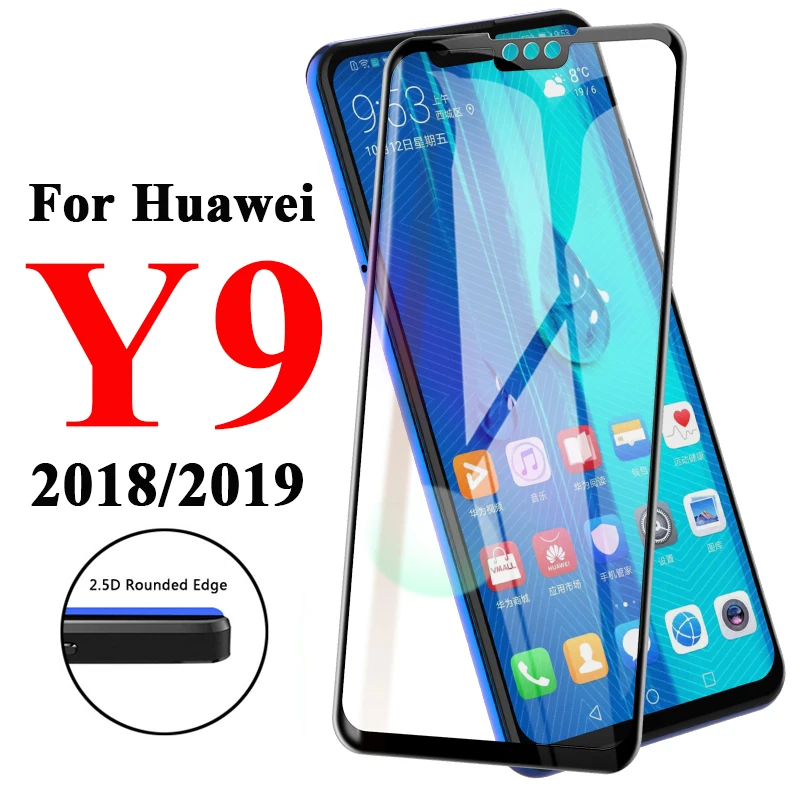 Защитное стекло для huawei y9 2019 защита экрана 2018 y 9 y92019 y92018 закаленное huavei