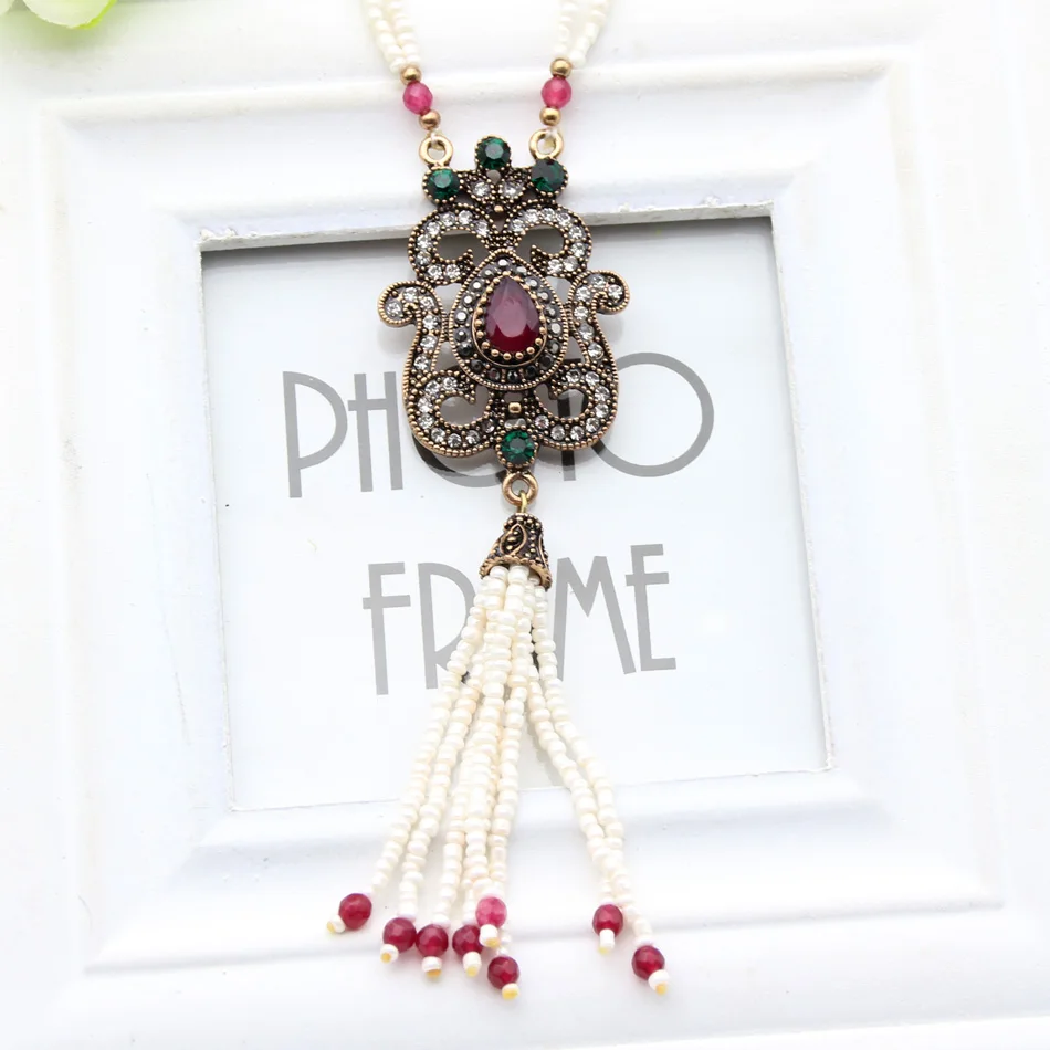 Новое поступление роскошное Марокко длинное ожерелье с подвеской кисточкой