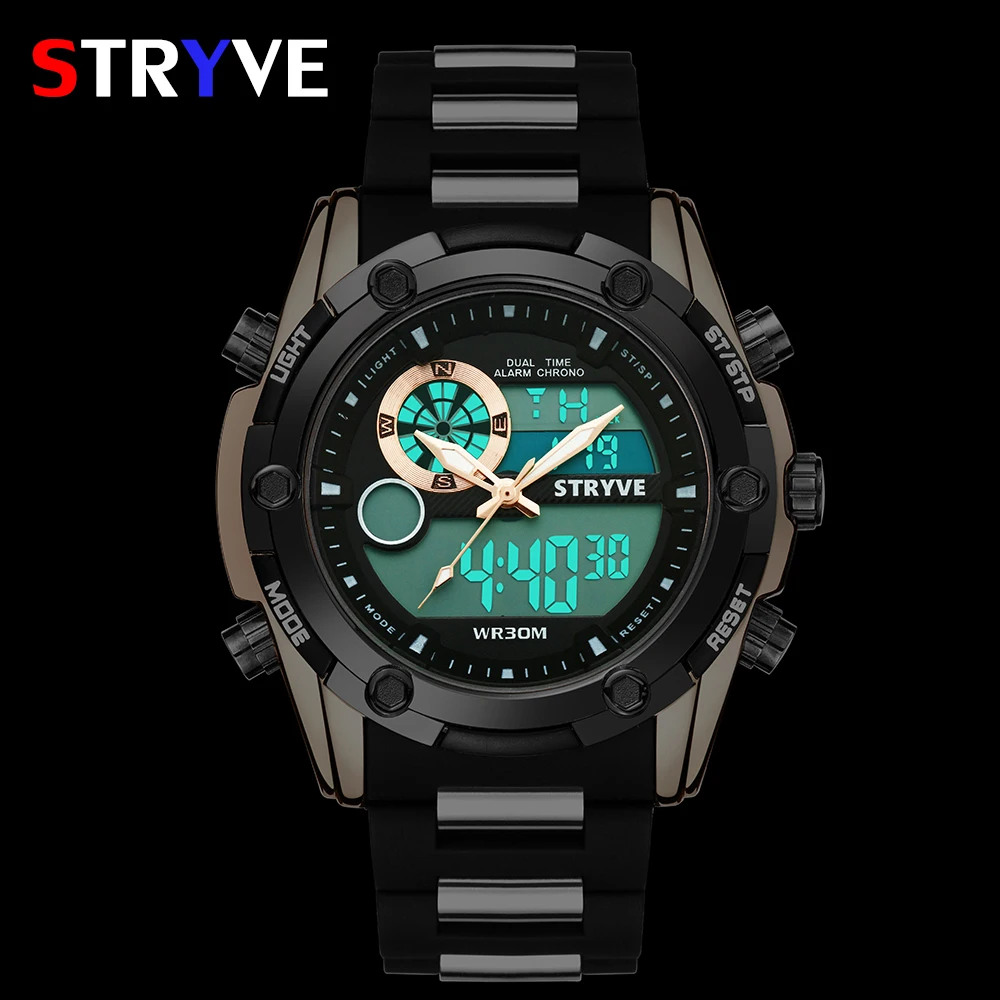 Часы наручные Stryve мужские с двойным механизмом роскошные брендовые