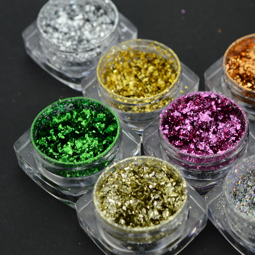 Милый тренд 1 бутылка нестандартные Блестящие Блестки для ногтей алюминиевые