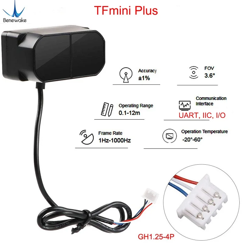Модуль датчика дальномера Lidar TFmini Plus IP65 водонепроницаемый пыленепроницаемый