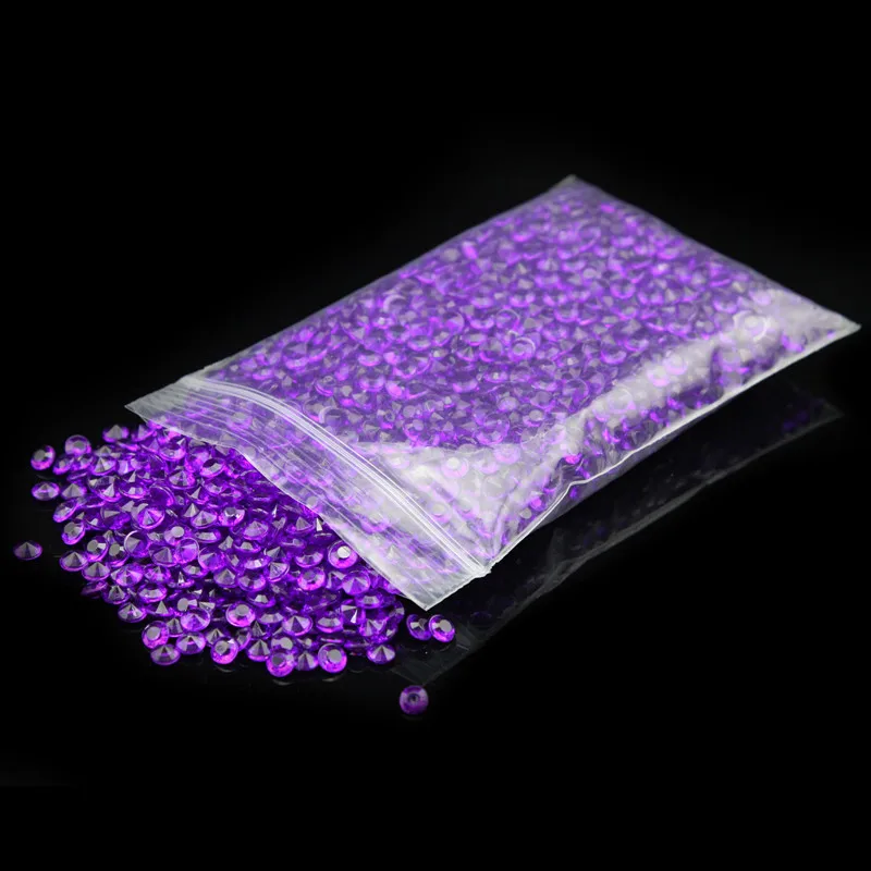 Purple 2000 шт./лот, серебро и шампанское, акрил, кристалл, бриллиант, конфетти, свадебное украшение стола, высокая четкость - Цвет: Purple