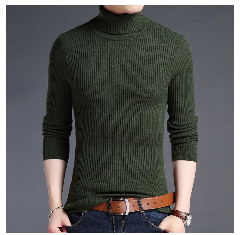 Новинка, модный брендовый свитер для мужчин, s пуловеры, водолазка, Облегающие джемперы, вязанные, теплые, корейский стиль, повседневная одежда для мужчин
