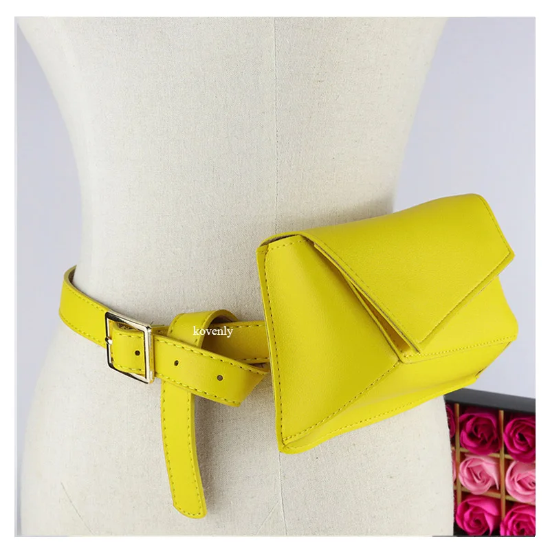 Yellow waist bag Поясная сумка, женская сумка на пояс, змеиная сумка, винтажная поясная сумка, модная сумка для девушек, кожаный чехол для телефона, нагрудная сумка 062701 - Цвет: Yellow waist bag