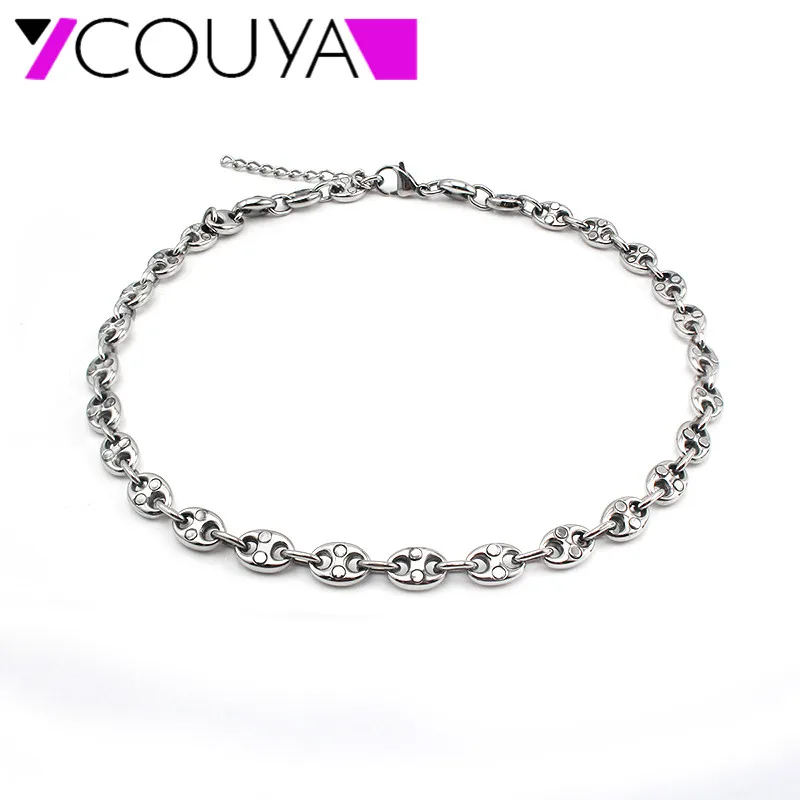 Women 316L stainless steel magnetic necklace health for women female 2017 new design 9mm width link jewelry |