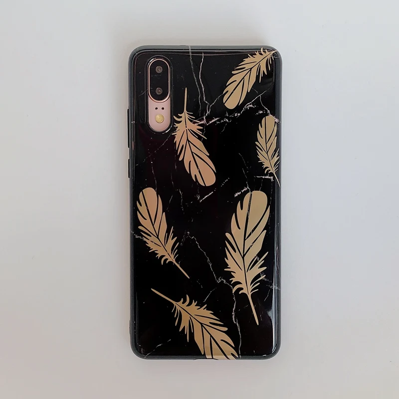 Винтажный глянцевый мраморный чехол для Huawei P30 P20 Pro Lite Мягкая силиконовая задняя