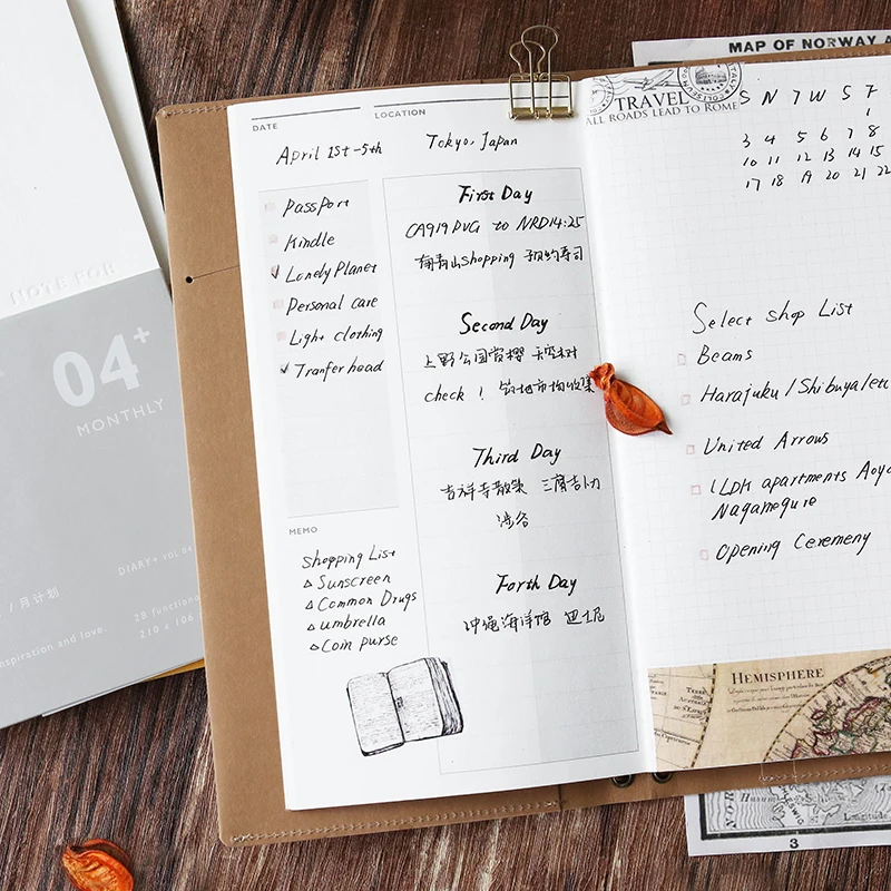 Ежедневник для путешествий с многоразовым наполнителем ежедневник