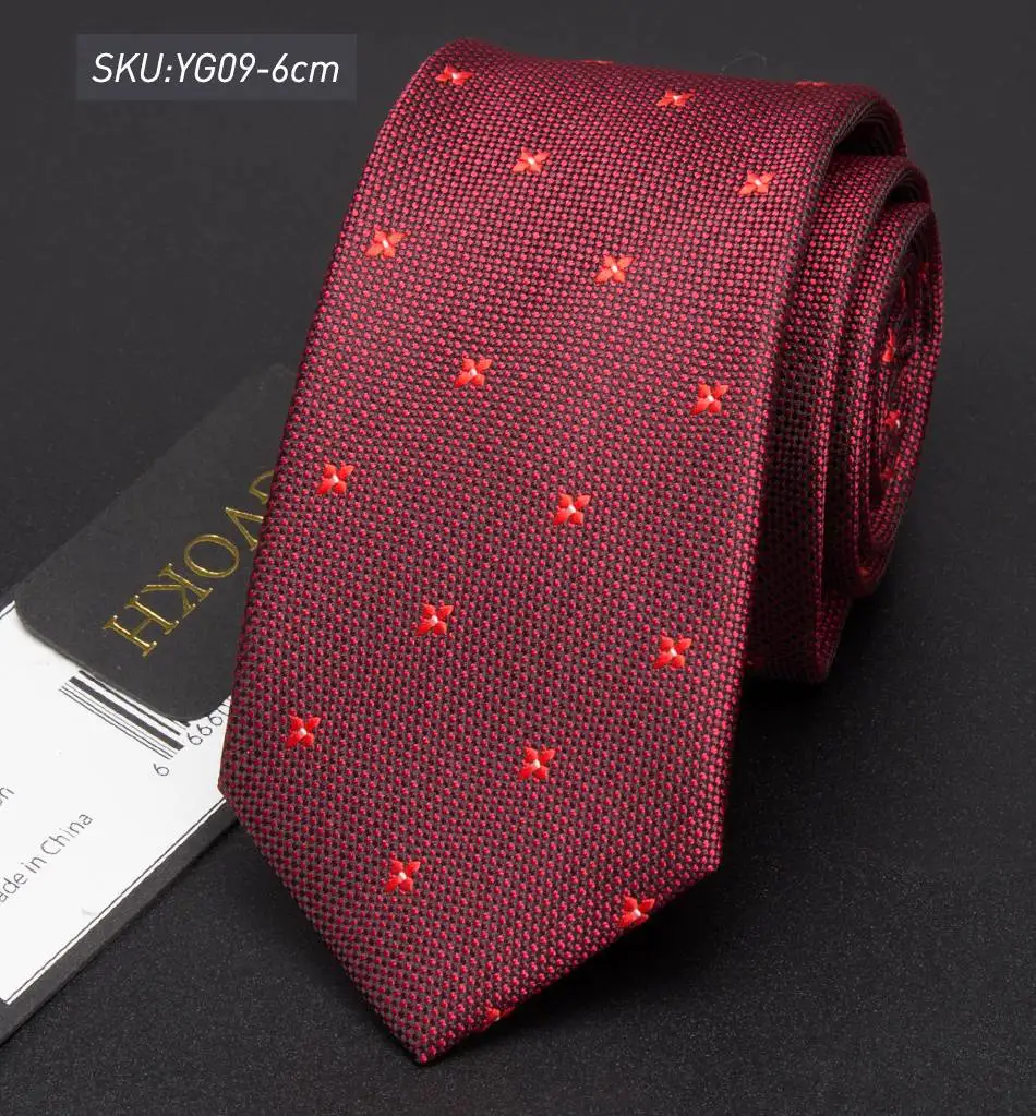 YG09-6CM Мужской галстук, 6 см, обтягивающие Галстуки, полосатые, Полиэстеровые галстуки, мужские, модные, жаккардовые, деловые, мужские, свадебное платье, роскошный тонкий галстук-бабочка - Цвет: YG09-6CM