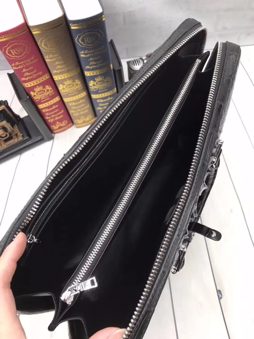 Мужской портфель из натуральной кожи аллигатора большой крокодила|case briefcase|briefcase