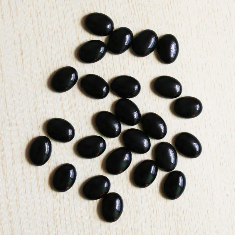 Оптовая продажа натуральный черный обсидиановый камень овальный кабошон