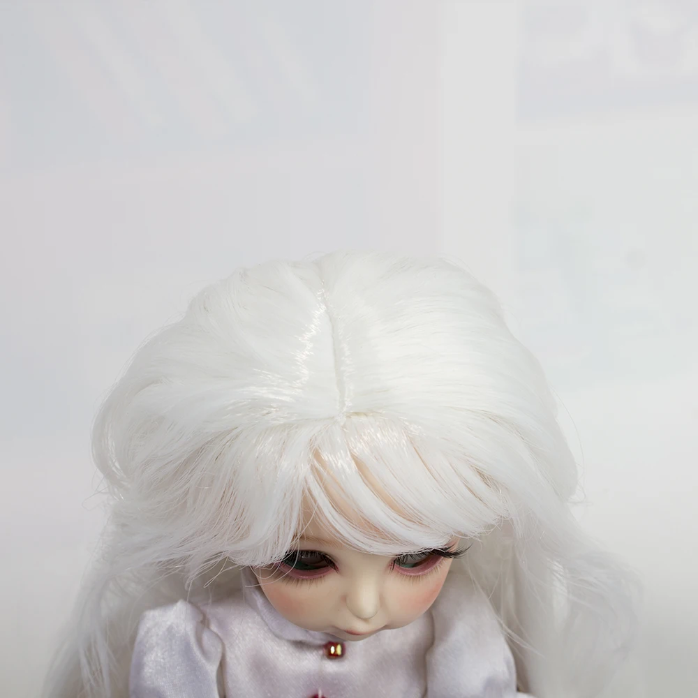1/6 BJD волосы для куклы термостойкие волокна длинные кудрявые белый цвет парики для BJD куклы