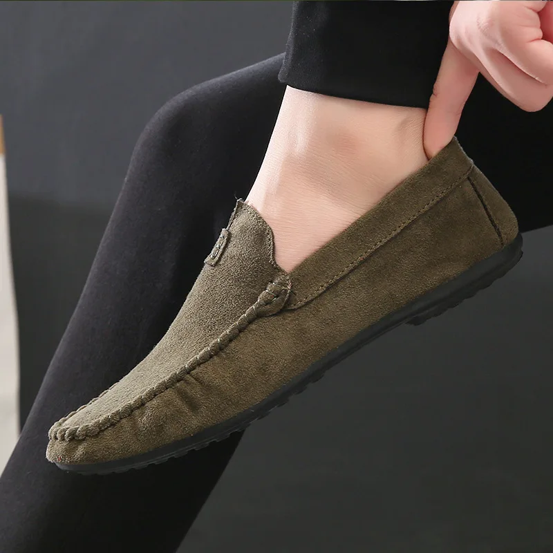 New Arrival Men Casual Shoes Fashion Solid Flock Low Price Mens High Quality Man Bean Slip On Flats Loafer 2019 Spring | Обувь