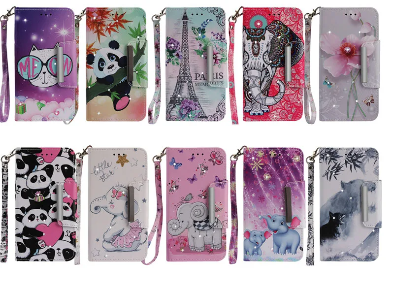 Для Galaxy (A7 J4 J6 Plus A8 J8 J7 J3 A6) 2018 блестящий кожаный чехол кошелек с бриллиантами