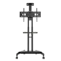 Mobile TV Cart Floor Stand with Adjustble shelf and Mount for 32 to 60inch up 165lbs to Flat Panel Screens and Bundle HDMI Cable