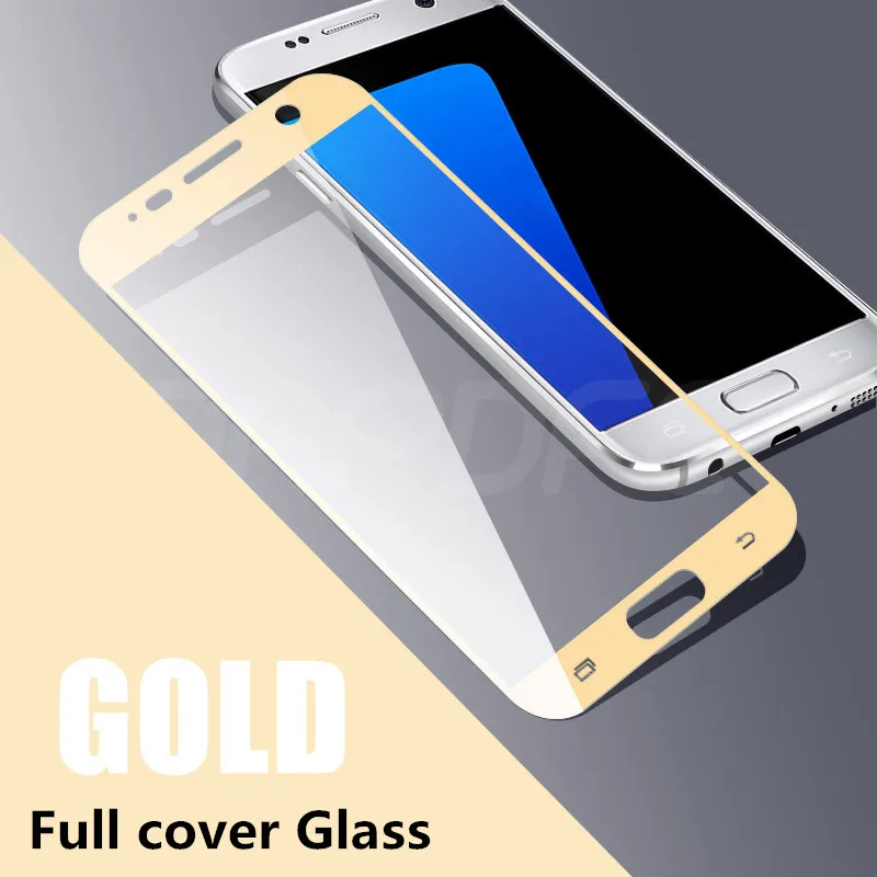 3D полное покрытие закаленное стекло для samsung Galaxy S6 S7 защита экрана на samsung S7 S6 edge закаленное защитное стекло - Цвет: Gold