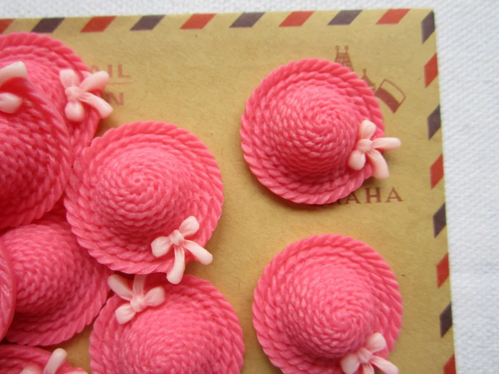 Рена! Розовая шляпа плоская спина кабошон для банта волос украшение телефона