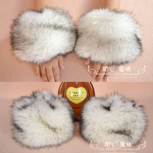 Большие перчатки из искусственного лисьего меха манжеты ручное кольцо меховое