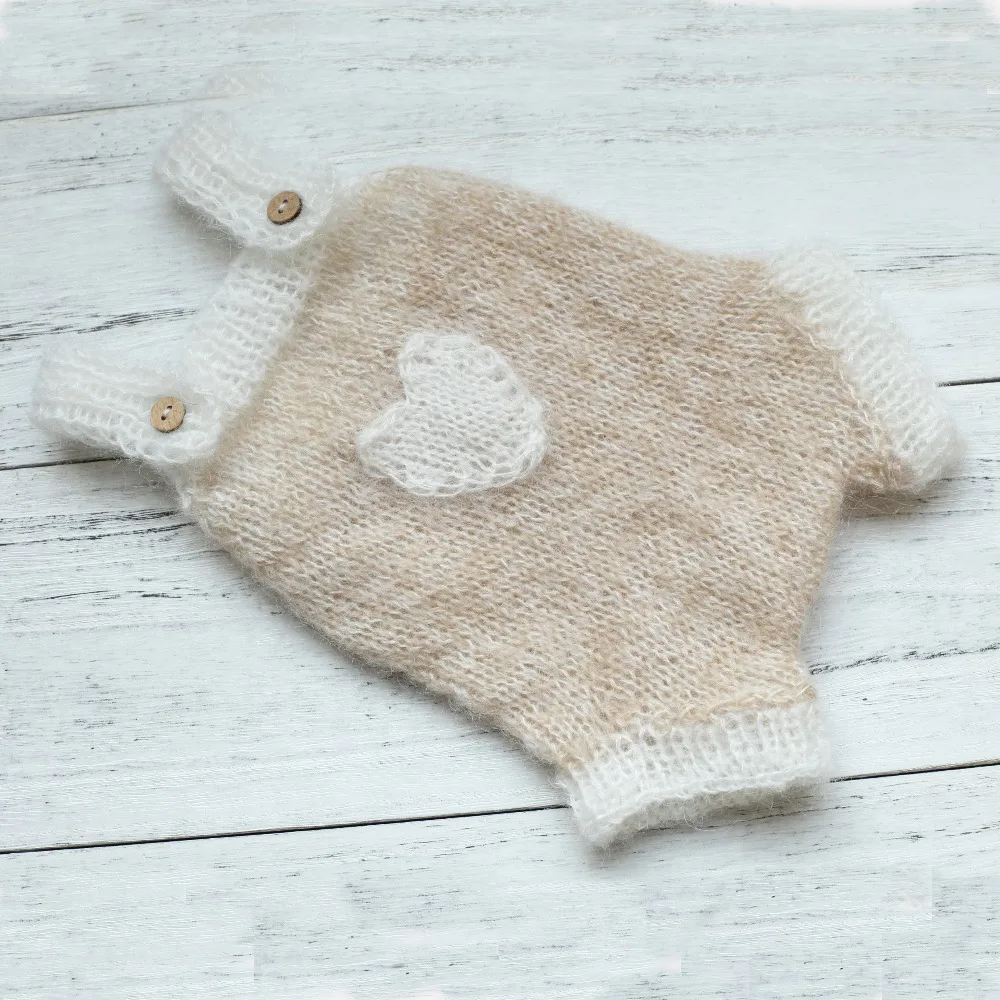 Newborn Sweater Knit Romper Fuzzy Mohair baby girl overall outfit with bonnet set photography props Bodysuit Sitter | Детская одежда и