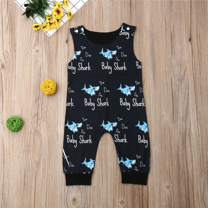 Infant Baby Boys Clothes Sleeveless Shark Romper Jumpsuit Overall Outfit Sunsuit Rompers |