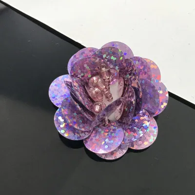 3D Цветочная аппликация ручной работы из бисера для ткани разноцветная