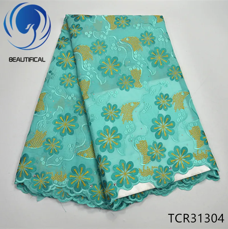 BEAUTIFICAL cotton white swiss lace voile african fabric high quality for wedding hot sale 5yards/piece TCR313 | Дом и сад