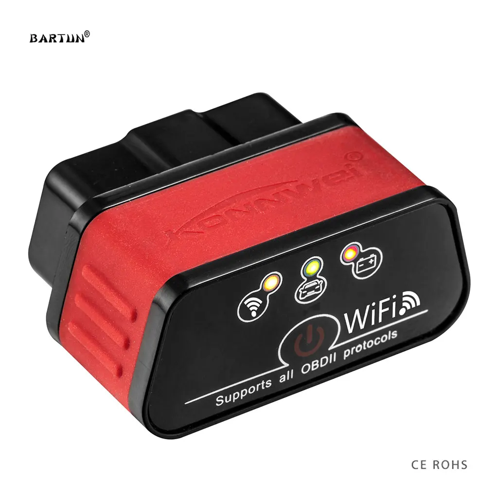 Автомобильный диагностический инструмент Bartun OBD OBD2 Wi Fi для IOS Android считыватель