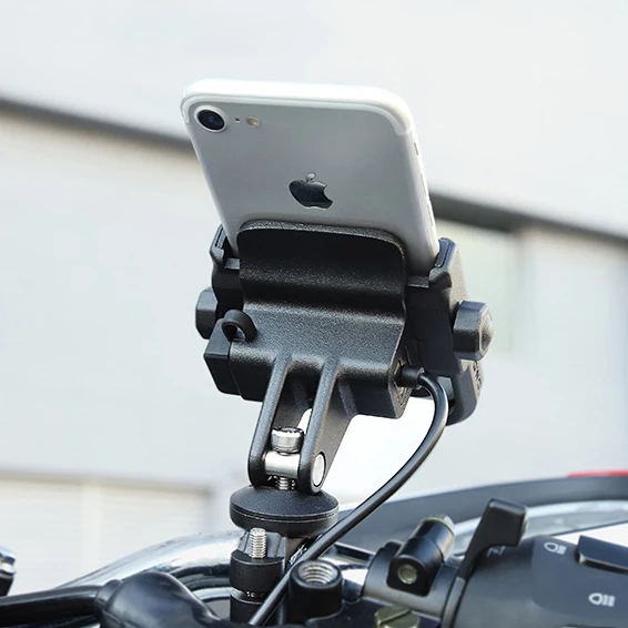 Заряжаемый мотоциклетный держатель для телефона из алюминиевого сплава iPhone