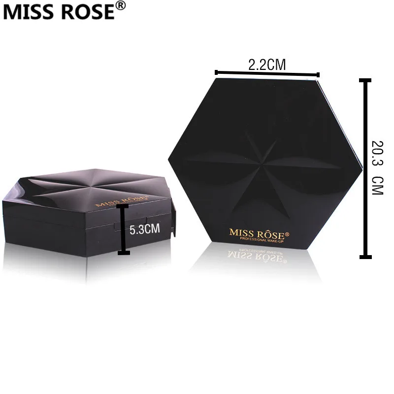 Бренд MISS ROSE, шестигранный чехол для макияжа, набор для макияжа, матовые мерцающие тени для век, румяна, пудра, брови, консилер, блеск для губ и т. Д