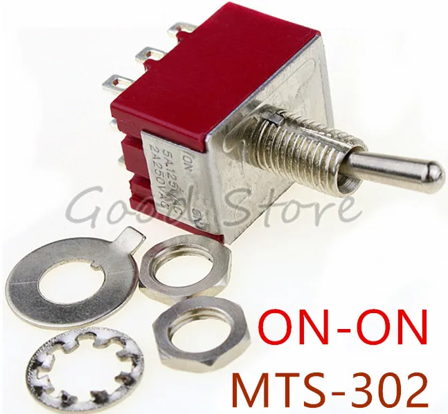 Красный Мини MTS 302 6 мм 9 Pin 2 положения Вкл/вкл 5А/125VAC 2A/250VAC тумблер|Выключатели| |