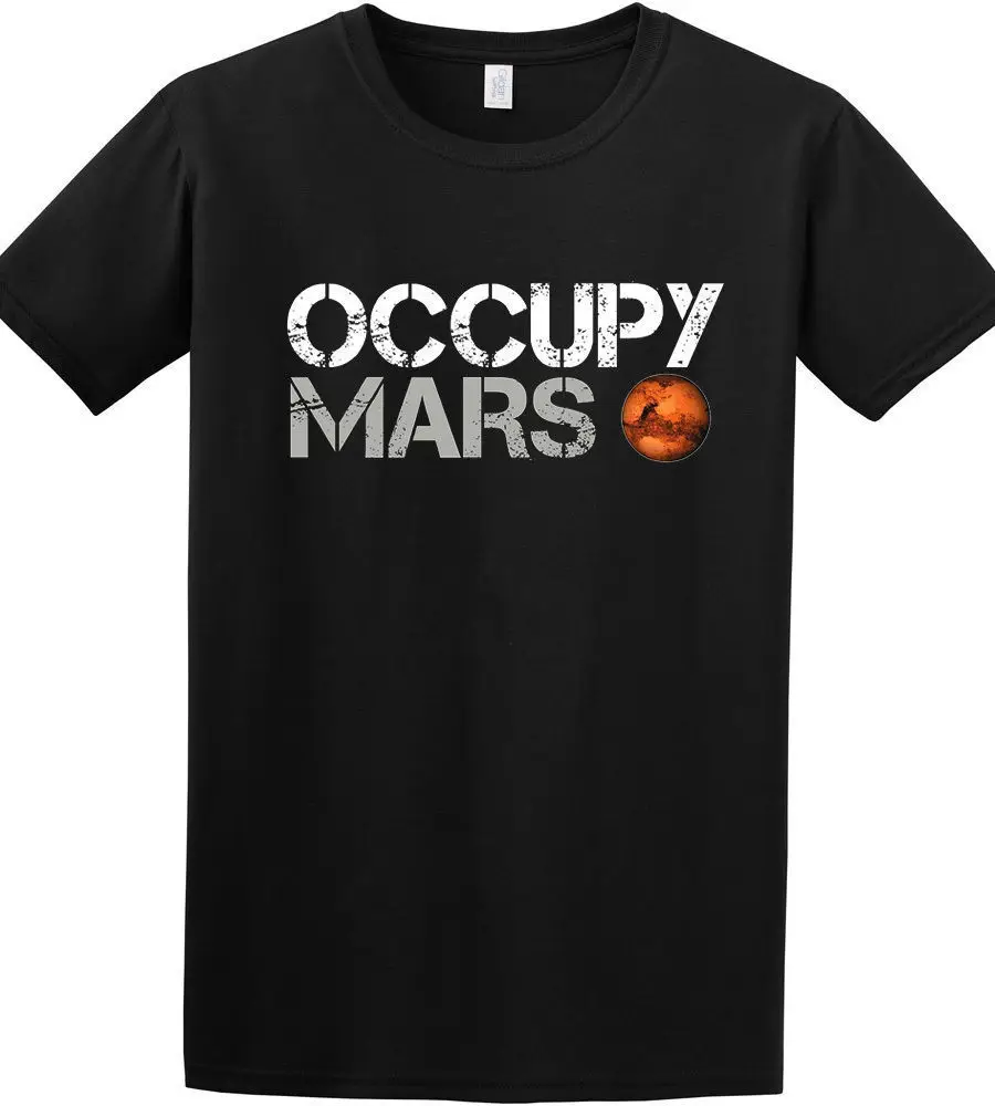 

2019 New Arrive Print T-Shirt Harajuku Short Sleeve Men Top New Occupy Mars Space Planet customize T shirt