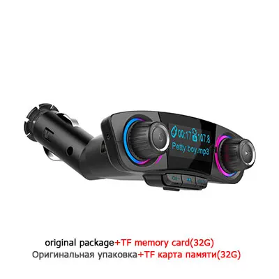 ANLUD fm-передатчик Aux модулятор Bluetooth Handsfree автомобильный комплект автомобильный аудио mp3-плеер с Умной зарядкой двойной USB Автомобильное зарядное устройство - Название цвета: TF card 32G