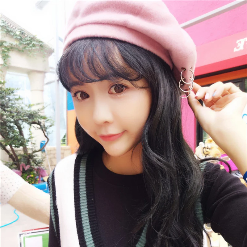 HT632 Новый женский берет шапка однотонные простые зимние шапки для женщин