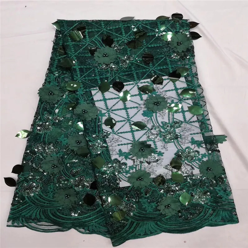 Новейшая французская кружевная ткань 2019 Высококачественная зеленая Свадебная